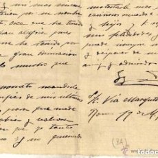 Manuscritos antiguos: CARTA CON FIRMA O AUTÓGRAFO DEL HIJO DEL PINTOR NACIDO EN VALENCIA IGNACIO PINAZO. Lote 235924645