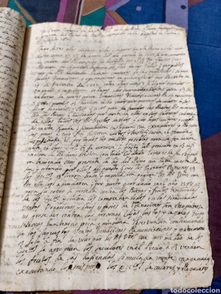Manuscritos antiguos: 1725 DOCUMENTO 4 HOJAS BALEARES DIEGO NAVARRO INTENDENTE GENERAL - Foto 2