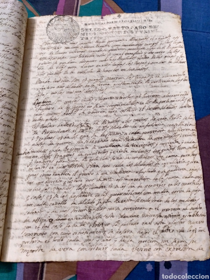 Manuscritos antiguos: 1725 DOCUMENTO 4 HOJAS BALEARES DIEGO NAVARRO INTENDENTE GENERAL - Foto 4