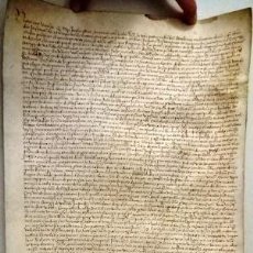 Manuscritos antiguos: MANUSCRITO EN PERGAMINO PERTENECIENTE A UNA ACTA NOTARIAL DE 1535 -