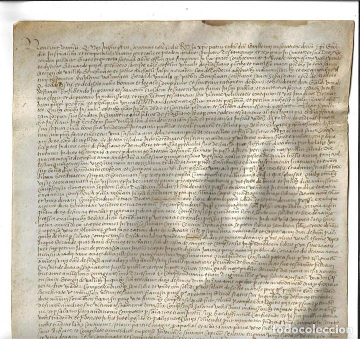 Manuscritos antiguos: MANUSCRITO EN PERGAMINO PERTENECIENTE A UNA ACTA NOTARIAL DE 1535 - - Foto 2