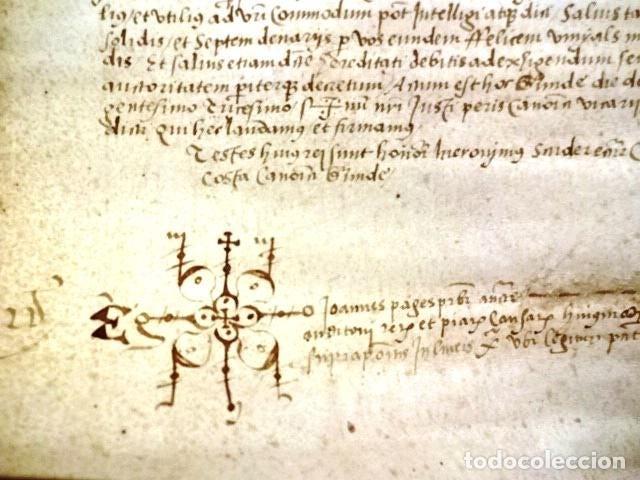 Manuscritos antiguos: MANUSCRITO EN PERGAMINO PERTENECIENTE A UNA ACTA NOTARIAL DE 1535 - - Foto 6