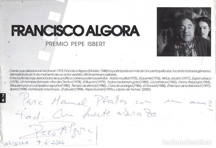 Manuscritos antiguos: AUT&Oacute;GRAFO FRANCISCO &rdquo;PACO&rdquo; ALGORA (1948&ndash;2016) - Foto 1