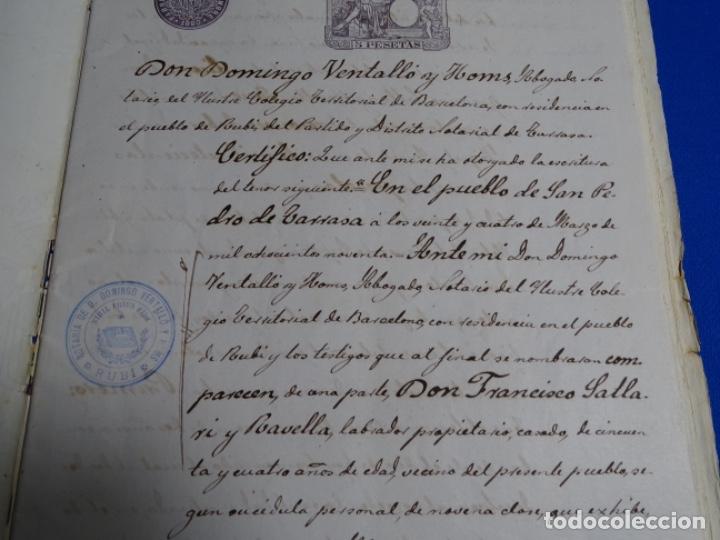 Manuscritos antiguos: MANUSCRITO DE ESCRITURA DEL A&Ntilde;O 1890.RUB&Iacute;. - Foto 3