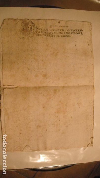 Manuscritos antiguos: DOCUMENTO EN PAPEL TIMBRADO,SELLO 4&ordm; 40 MARAVEDIS,A&Ntilde;O 1805 - Foto 3