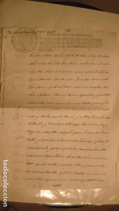 Manuscritos antiguos: DOCUMENTO PAPEL TIMBRADO,SELLO 2&ordm; 272 MARAVEDIS A&Ntilde;O 1811 - Foto 1
