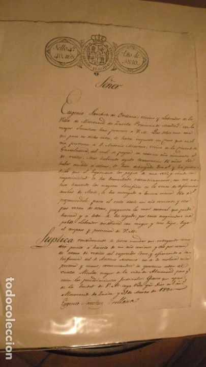 Manuscritos antiguos: DOCUMENTO PAPEL TIMBRADO,SELLO 4&ordm; 40 MARAVEDIS . A&Ntilde;O 1830 - Foto 1