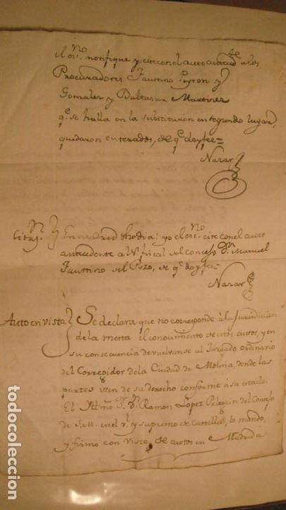 Manuscritos antiguos: DOCUMENTO PAPEL TIMBRADO,SELLO 4&ordm; 40 MARAVEDIS. A&Ntilde;O 1832 - Foto 2