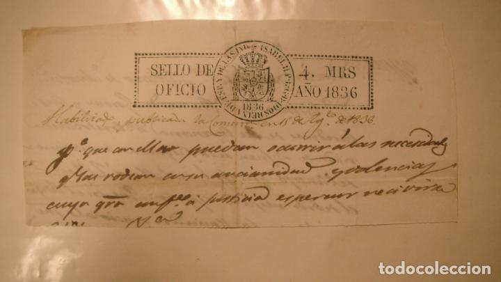 Alte Manuskripte: CABECERA PAPEL TIMBRADO SELLO DE OFICIO 4 MARAVEDIS A&Ntilde;O DE 1836