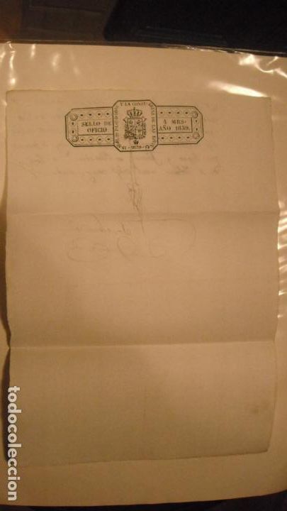 Alte Manuskripte: DOCUMENTO PAPEL TIMBRADO SELLO DE OFICIO 4 MARAVEDIS, A&Ntilde;O 1839,