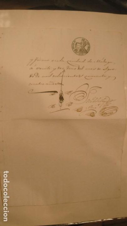 Alte Manuskripte: DOCUMENTO PAPEL TIMBRADO SELLO 4&ordm; 40 maravedis, A&Ntilde;O DE 1844, SELLO EN SECO