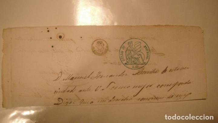 Alte Manuskripte: CABECERA PAPEL TIMBRADO SELLO 3&ordm; 4 REALES , A&Ntilde;O DE 1856 CON SELLO EN SECO Y OTRO HABILITADO