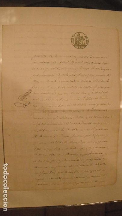 Manuscritos antiguos: DOCUMENTO PAPEL TIMBRADO SELLO 9&ordm; 2 REALES, A&Ntilde;O DE 1863 CON SELLO EN SECO