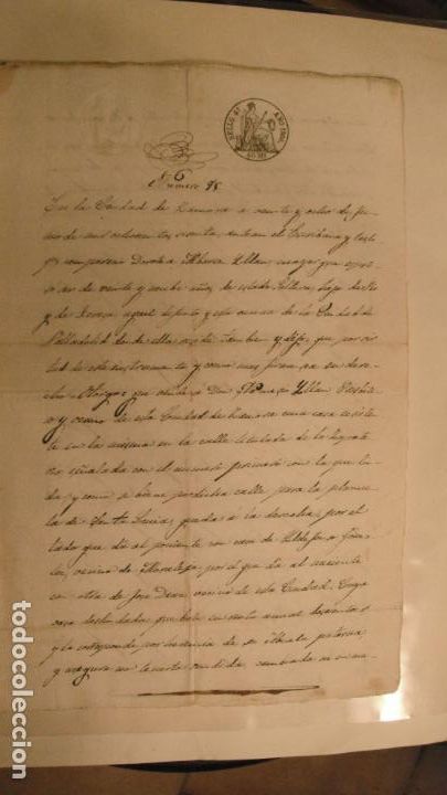 Manuscritos antiguos: DOCUMENTO PAPEL TIMBRADO SELLO 4&ordm; 40 MARAVEDIS, A&Ntilde;O DE 1860 CON SELLOS EN SECO