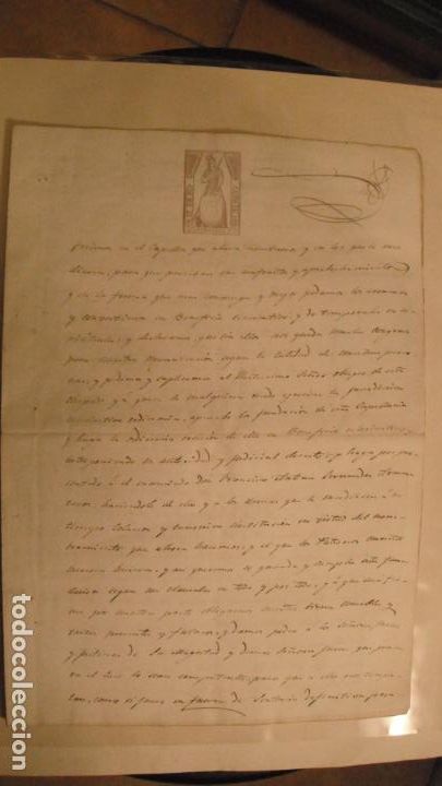 Manuscritos antiguos: DOCUMENTO PAPEL TIMBRADO SELLO JUDICIAL ,60 CENTIMOS DE ESCUDO, A&Ntilde;O DE 1868 CON SELLOS EN SECO