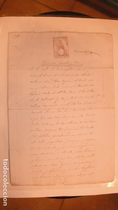 Manuscritos antiguos: DOCUMENTO PAPEL TIMBRADO SELLO 6&ordm; ,1 ESCUDO 600 MIL, A&Ntilde;O DE 1870 CON SELLO EN SECO
