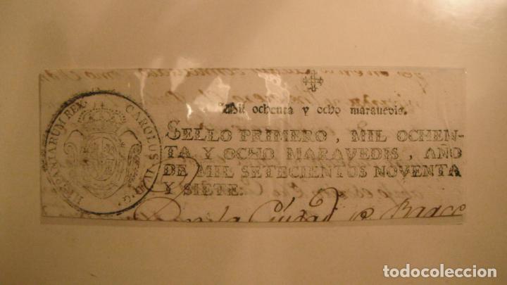 Alte Manuskripte: CABECERA PAPEL TIMBRADO SELLO 1&ordm;, 1088 MARAVEDIS ,A&Ntilde;O DE 1798