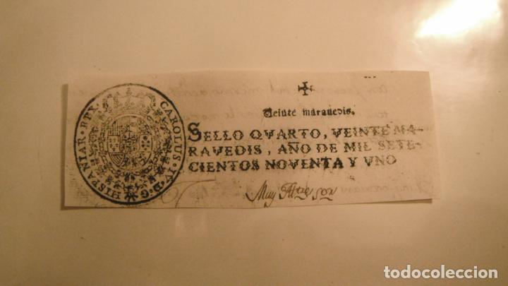 Alte Manuskripte: CABECERA PAPEL TIMBRADO SELLO 4&ordm;, 20 MARAVEDIS ,A&Ntilde;O DE 1791