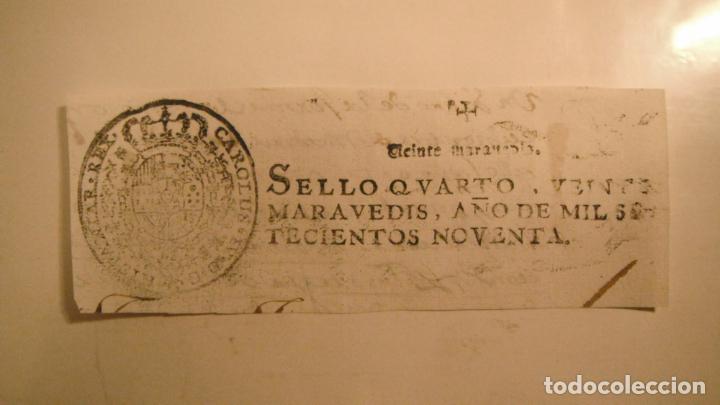 Alte Manuskripte: CABECERA PAPEL TIMBRADO SELLO 4&ordm;, 20 MARAVEDIS ,A&Ntilde;O DE 1790