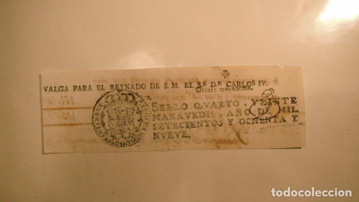 Alte Manuskripte: CABECERA PAPEL TIMBRADO SELLO 4&ordm;, 20 MARAVEDIS ,A&Ntilde;O DE 1789