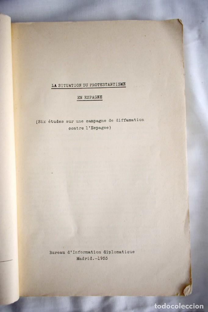 Manuscritos antiguos: 1955 - LA SITUATION DU PROTESTANTISME EN ESPAGNE - CAMPAGNE DE DIFFAMATION CONTRE LESPAGNE - Foto 2