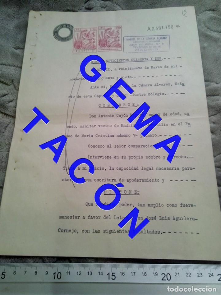 Manuscritos antiguos: GRANADA DOCUMENTO TESTAMENTARIO SELLOS 1957 C64 - Foto 1