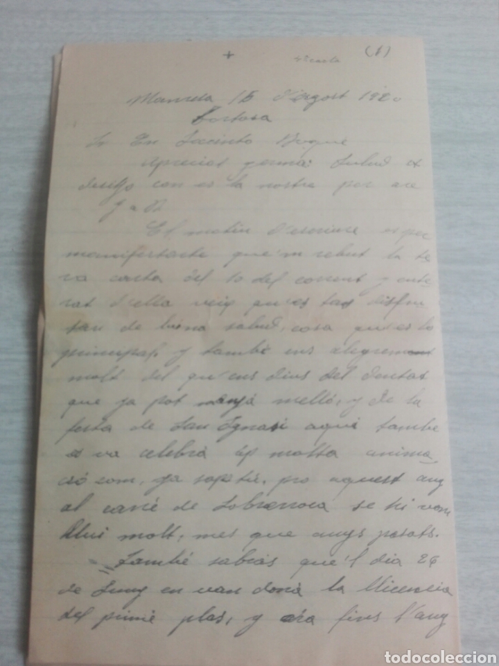 Manuscritos antiguos: Lote de cartas de Manresa a tortosa 1920