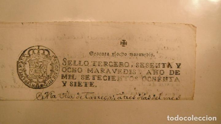 Alte Manuskripte: CABECERA PAPEL TIMBRADO SELLO 3&ordm; 78 MARAVEDIS A&Ntilde;O DE 1787