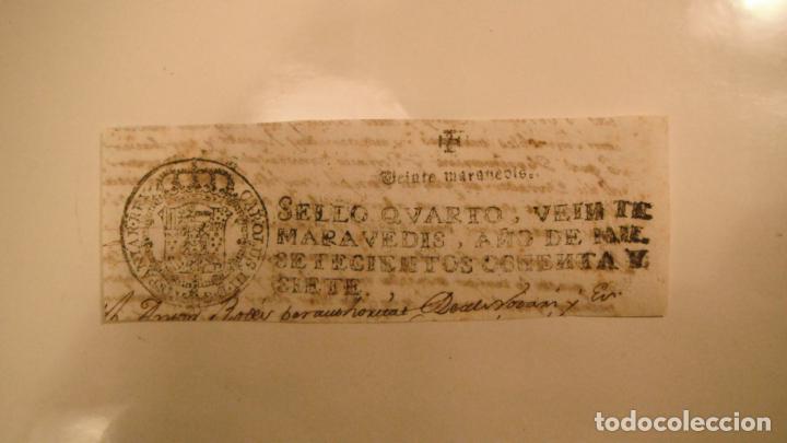 Alte Manuskripte: CABECERA PAPEL TIMBRADO SELLO 4&ordm; 20 MARAVEDIS A&Ntilde;O DE 1787