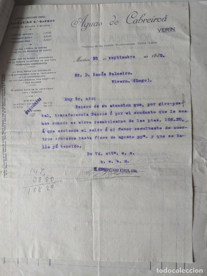 Manuscritos antiguos: DOCUMENTOS DE AGUAS DE CABREIROA AL PROCURADOR RAMON PALMEIRO DE VIVEIRO - Foto 3