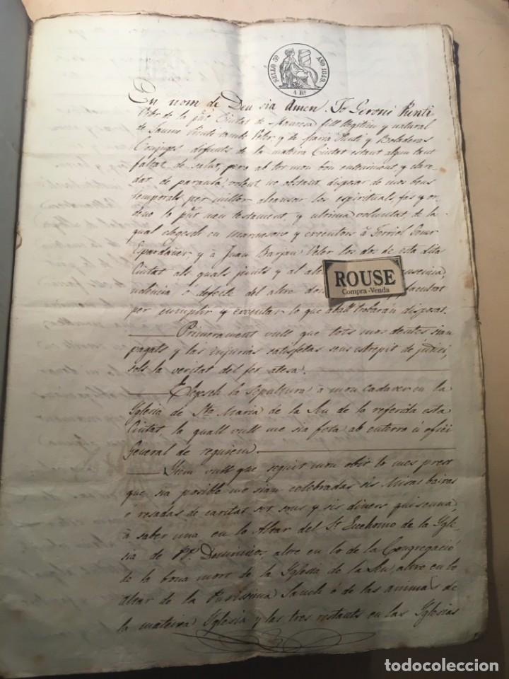 Manuscritos antiguos: MANRESA - 1843 - ANTIGUO DOCUMENTO MANUSCRITO - TESTAMENTO - Foto 1