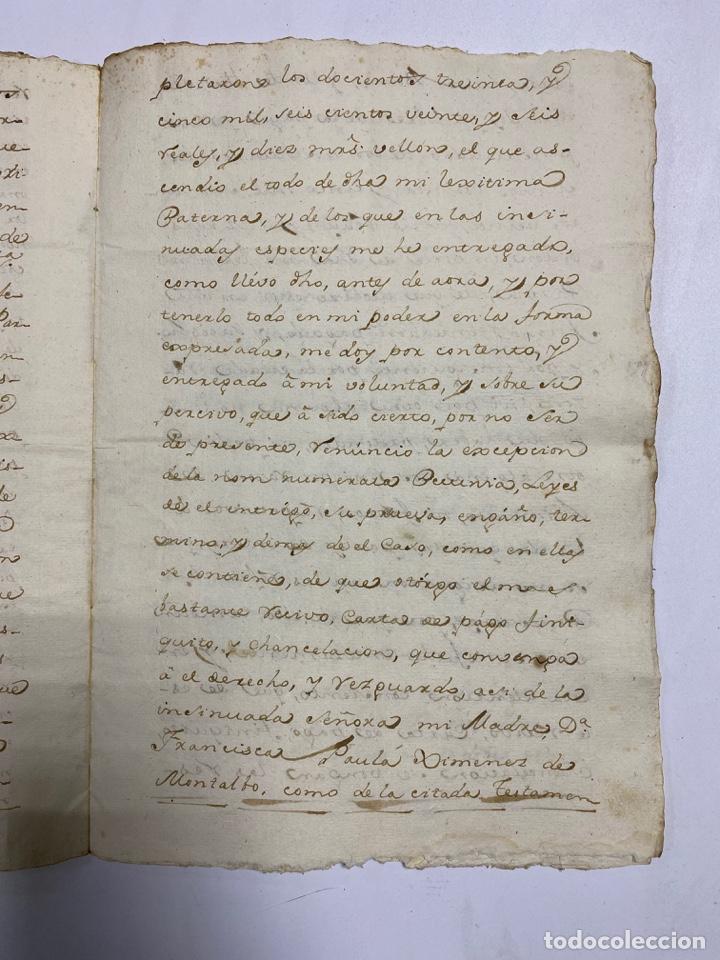 Manuscritos antiguos: CADIZ, 1770. TESTAMENTO. VER/LEER - Foto 9