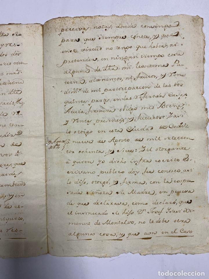 Manuscritos antiguos: CADIZ, 1770. TESTAMENTO. VER/LEER - Foto 11