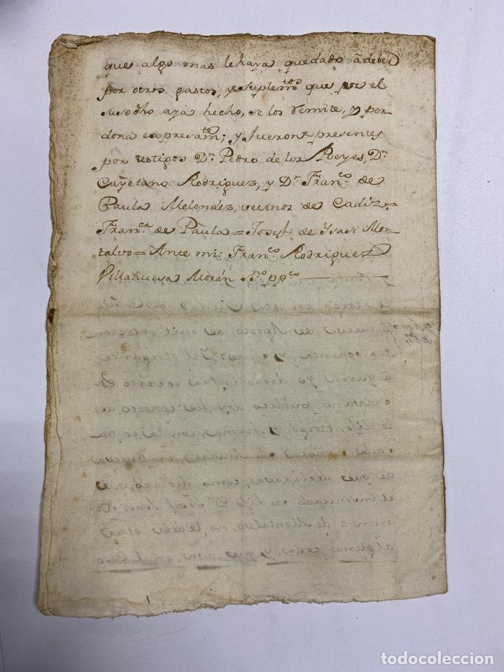 Manuscritos antiguos: CADIZ, 1770. TESTAMENTO. VER/LEER - Foto 12