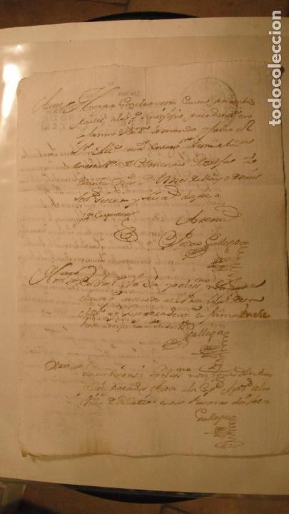 Manuscritos antiguos: DOCUMENTO PAPEL TIMBRADO SELLO 4&ordm; 20 MARAVEDIS A&Ntilde;O DE 1766 - Foto 2