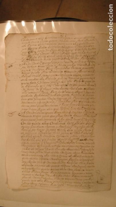 Manuscritos antiguos: DOCUMENTO PAPEL TIMBRADO SELLO 4&ordm; 20 MARAVEDIS,A&Ntilde;O DE 1745 - Foto 2