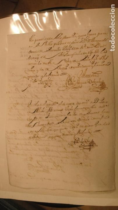 Manuscritos antiguos: DOCUMENTO PAPEL TIMBRADO SELLO 4&ordm; 20 MARAVEDIS A&Ntilde;O DE 1739 - Foto 2