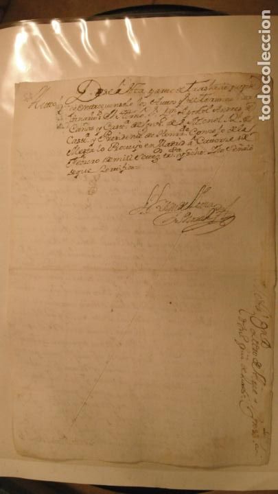 Manuscritos antiguos: DOCUMENTO PAPEL TIMBRADO SELLO 4&ordm; 20 MARAVEDIS A&Ntilde;O DE 1738 - Foto 2
