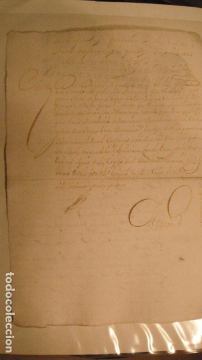 Manuscritos antiguos: DOCUMENTO PAPEL TIMBRADO SELLO 4&ordm; 20 MARAVEDIS A&Ntilde;O DE 1728 - Foto 2