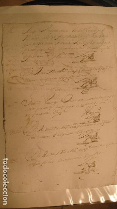 Manuscritos antiguos: DOCUMENTO PAPEL TIMBRADO SELLO 4&ordm; 20 MARAVEDIS A&Ntilde;O DE 1721 - Foto 2