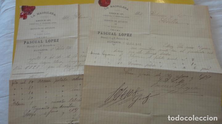 Ancient Manuscripts: ANTIGUAS CARTAS PEDIDOS.CERAMICA PICKMAN CIA.SEVILLA-PASCUAL LOPEZ.LA MADRILE&Ntilde;A.ALICANTE 1886