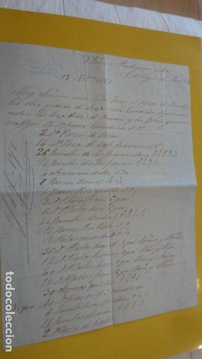 Ancient Manuscripts: ANTIGUAS CARTA PEDIDOS.CERAMICA PICKMAN CIA.SEVILLA-RAMON ESCODA.BARCELONA 1865