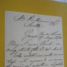 Manuscritos antiguos: ANTIGUA CARTA.CERAMICA PICKMAN CIA.SEVILLA-FONDA ALAMEDA.ENRIQUE BUZZI.GRANADA 1870