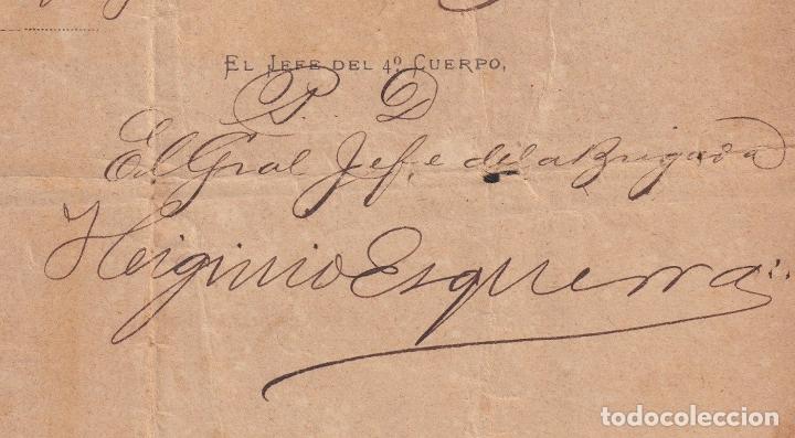 Ancient Manuscripts: BE748 CUBA SPAIN MAMBI SIGNED DOC 1899 BRIGADIER GENERAL HIGINIO ESQUERRA.