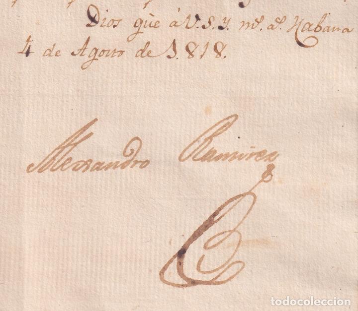 Manuscritos antiguos: BE744 CUBA SPAIN SIGNED 1818 INTENDENTE GENERAL ALEJANDRO RAMIREZ. - Foto 3