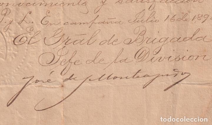 Ancient Manuscripts: BE749 CUBA SPAIN MAMBI SIGNED 1898 MAYOR GENERAL JOSE DE JESUS MONTEAGUDO LICENCIA.