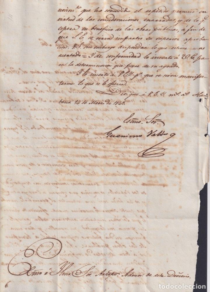 Manuscritos antiguos: BE763 CUBA SPAIN 1843 SIGNED CAPTAIN GENERAL O&acute;DONNELL JOSE ROBRE&Ntilde;O TEATHER. - Foto 6