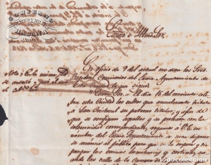 Manuscritos antiguos: BE762 CUBA SPAIN 1844 SIGNED CAPTAIN GENERAL O&acute;DONNELL RELIGIOUS PROCESSION. - Foto 2