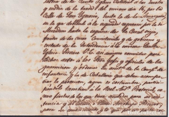 Manuscritos antiguos: BE762 CUBA SPAIN 1844 SIGNED CAPTAIN GENERAL O&acute;DONNELL RELIGIOUS PROCESSION. - Foto 3