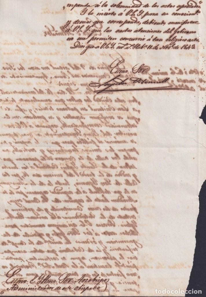 Manuscritos antiguos: BE762 CUBA SPAIN 1844 SIGNED CAPTAIN GENERAL O&acute;DONNELL RELIGIOUS PROCESSION. - Foto 6